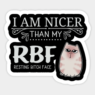 Resting Bitch Face RBF Cute Cat Sticker